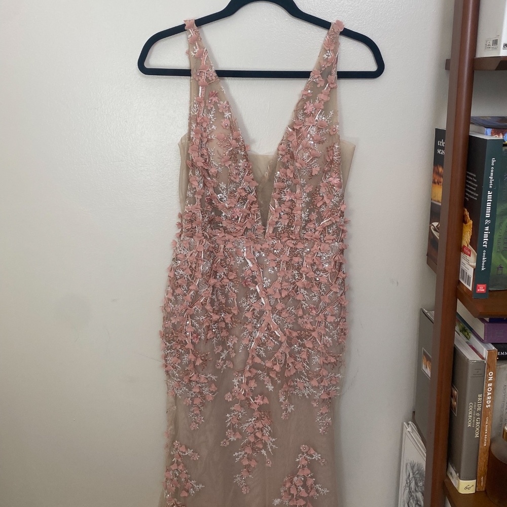 Pink Floral Wedding Gown from René the Label (Size 10) - Picture 6 of 15